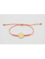 Pulsera  ORO18k-3 micras hilo salmón con nudo serp