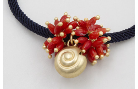 Pulsera de cordón trenzado azul marino con burruño