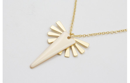 Collar cadena eslabón pequeño dorada mate con aban