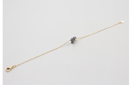 Pulsera cadena eslabón pequeño dorado con perro SA