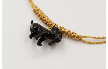 Pulsera nudo serpiente hilo dorado con perro COCKE