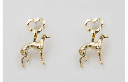 Pendientes perno corazón martilleado dorado con pe