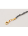 Pulsera semipreciosas grises con colgante inicial 
