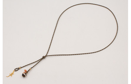 Collar driza negra,dorada,gris con nudo falso macr