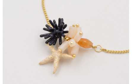 Pulsera regulable estrella coral azul oscuro,estre