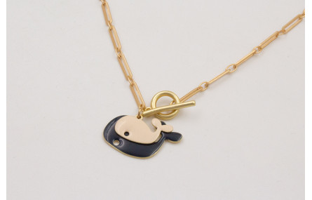 Collar cadena eslabones con cierre de T pequeño,ba