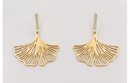 Pendientes ACERO de perno de liston con hoja de gi