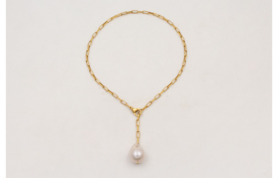 Collar ACERO cadena dorada eslabones cuadrados con