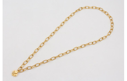 Collar ACERO cadena dorada eslabones y estrella