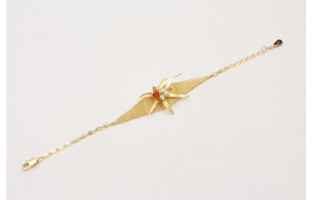 Pulsera cadena eslabones ovalados con centro pieza