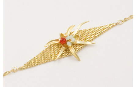 Pulsera cadena eslabones ovalados con centro pieza