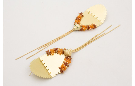 Pendientes perno semicirculo dentado con colgante 