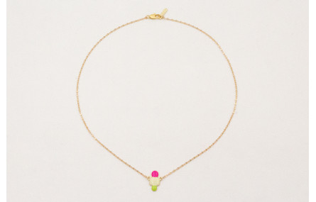 Solitario cadena micro ovalos dorado mate con esma