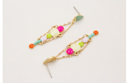 Pendientes perno gota esmaltado turquesa con esmal