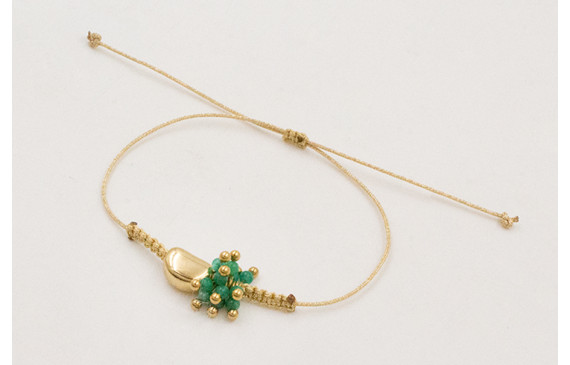 Pulsera ACERO INOX. Hilo metalico color dorado con