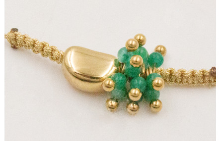 Pulsera ACERO INOX. Hilo metalico color dorado con