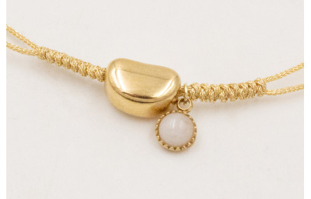 Pulsera ACERO INOX. Hilo metalico color dorado con