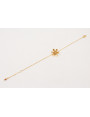 Pulsera ORO 18K. Cadena eslabón pequeño con flor y