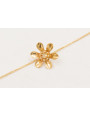 Pulsera ORO 18K. Cadena eslabón pequeño con flor y