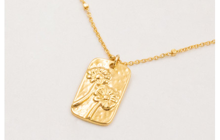 Solitario ORO 18K. Cadena micro bola con colgante