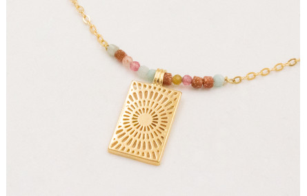 Collar ORO 18K. Cadena eslabón pequeño con colgant