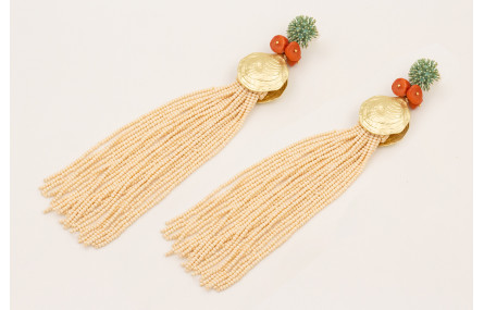 Pendientes perno nenufar esmaltado menta,discos co