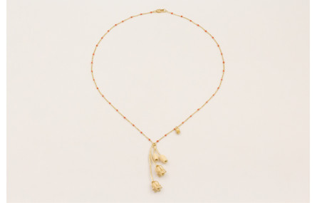 Collar cadena microesmalte teja con tulipanes esma