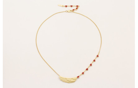 Collar cadena eslbón plano dorado mate y cadena de