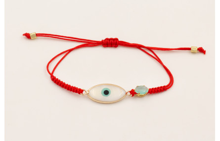Pulsera hilo rojo con nudo serpiente, pieza ojo tu
