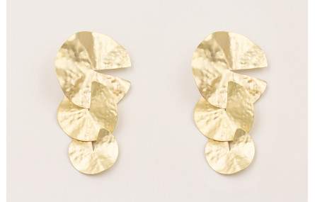 Pendientes nenufar en disminución dorado mate.