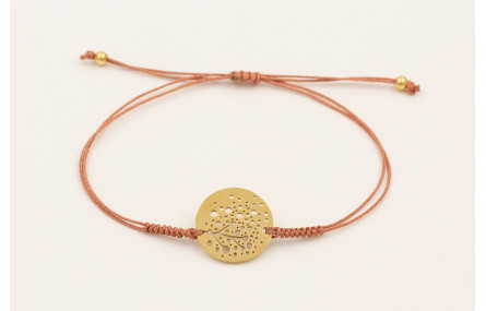 Pulsera nudo serpiente hilo metalico oro rosa con 