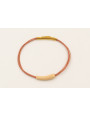 Pulsera hilo metalico oro rosa con tubo curvado ac