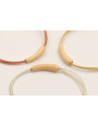 Pulsera hilo metalico oro rosa con tubo curvado ac
