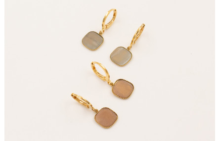 Pendientes cierre aro baño ORO18K-3 micras, colgan