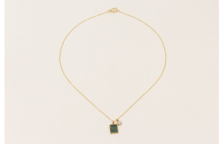 Collar cadena acero inoxidable con colgante piedra