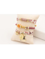 Pulsera lazo liberty ancho estampado flores lilas 