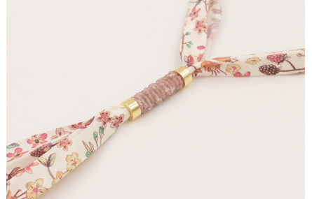 Collar lazo liberty ancho con estampado flores lil