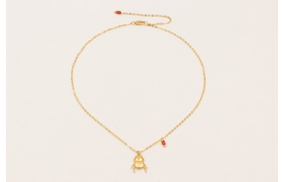 Solitario cadena eslabón pequeño con colgante esca