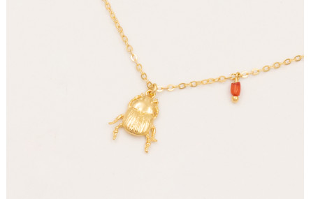 Solitario cadena eslabón pequeño con colgante esca