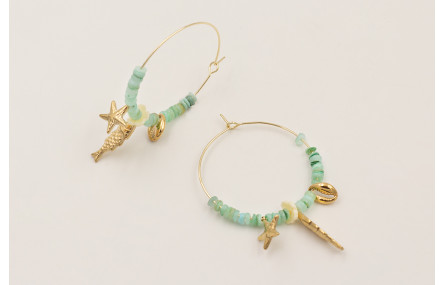 Pendientes aro grande acero inoxidable con discos 