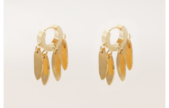 Pendientes acero inoxidable cierre aro con 4 anill