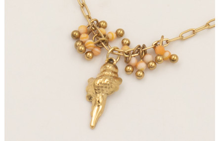 Collar cadena acero inoxidable con bolitas facetad