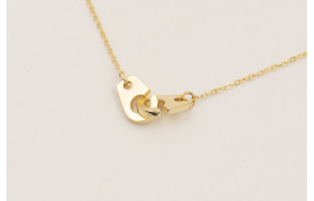 Solitario cadena eslabón pequeño con colgante espo