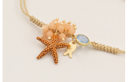 Pulsera hilo dorado con nudo serpiente, burruño fa