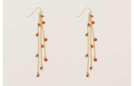 Pendientes gancho sencillo con fleco de cadena dis