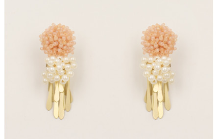 Pendientes perno disco abalorio engarzado color ar