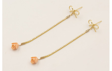 Pendientes lazada con cadena de strass mini crista