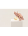 Anillo flor 6 pétalos rosa palo con burruño de ram