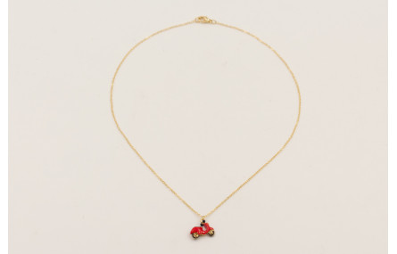 Solitario cadena eslabón pequeño dorado con colgan