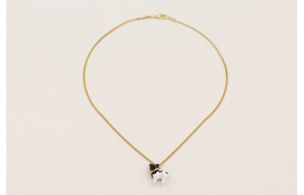 Solitario cadena strass cristal con colgante perro